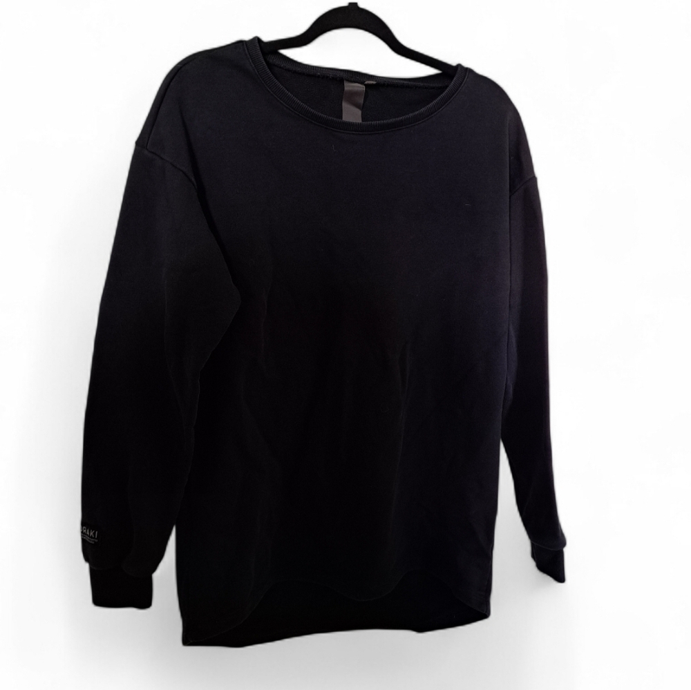 🇨🇦 Oraki Black Longline Sweater Tunic Asymmetrical Hem Size S